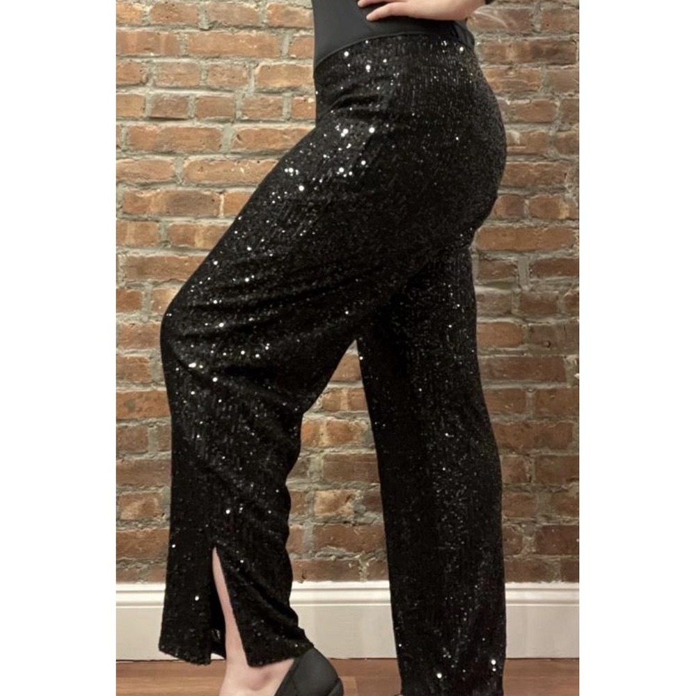 XL JM Collection Black Sequin Pants NWT